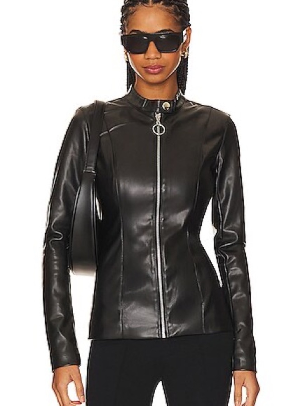 NWT WeWoreWhat Faux Leather Fitted Moto Jacket